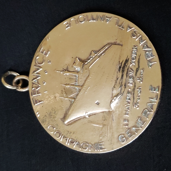 VTG midcentury Pendant/Coin/Medallion, Transatlantic Service France, 1967 - Picture 2 of 9